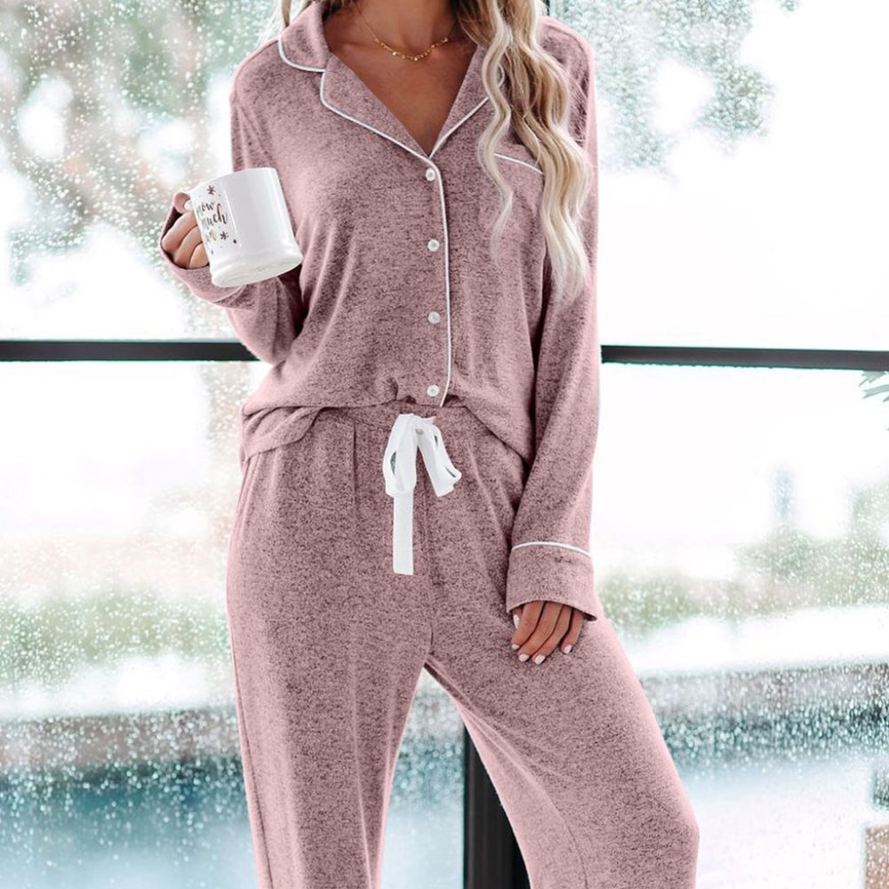 Pink Sound Asleep Button Down Pajama Set